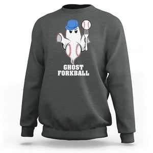 Funny Baseball Sweatshirt Ghost Forkball TS02 Dark Heather Printyourwear