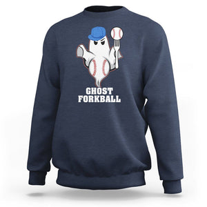 Funny Baseball Sweatshirt Ghost Forkball TS02 Navy Printyourwear