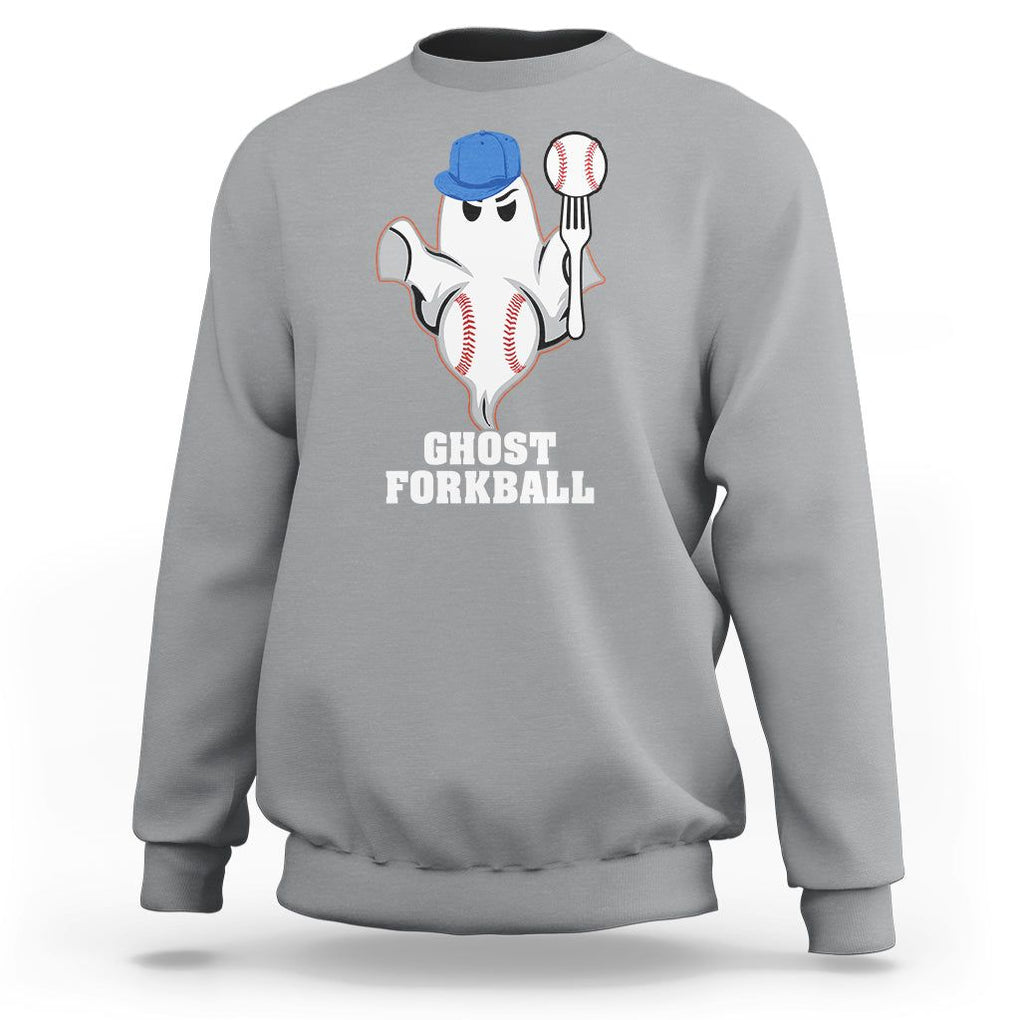 Funny Baseball Sweatshirt Ghost Forkball TS02 Sport Gray Printyourwear