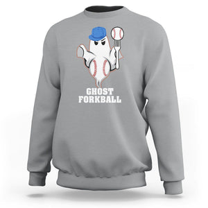 Funny Baseball Sweatshirt Ghost Forkball TS02 Sport Gray Printyourwear