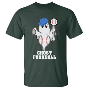 Funny Baseball T Shirt Ghost Forkball TS02 Dark Forest Green Printyourwear