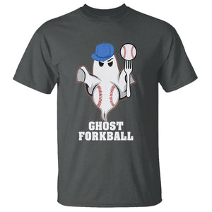 Funny Baseball T Shirt Ghost Forkball TS02 Dark Heather Printyourwear