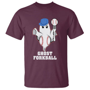 Funny Baseball T Shirt Ghost Forkball TS02 Maroon Printyourwear