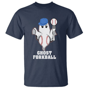 Funny Baseball T Shirt Ghost Forkball TS02 Navy Printyourwear