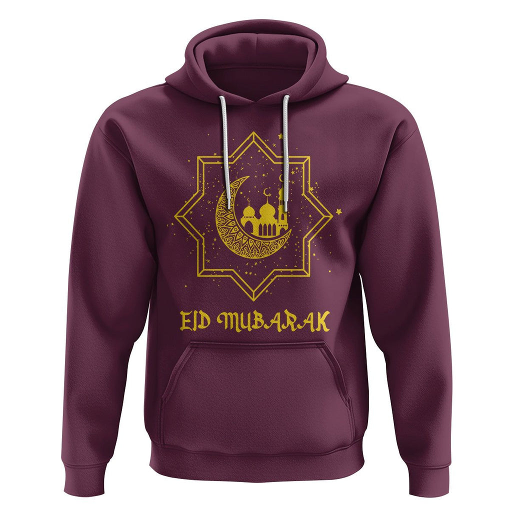 Eid Mubarak Hoodie Arabic Muslim Eid Al-Fitr Ramadan Mubarak Fasting TS02 Maroon Printyourwear
