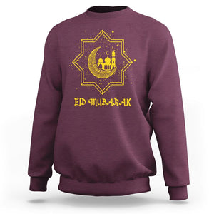 Eid Mubarak Sweatshirt Arabic Muslim Eid Al-Fitr Ramadan Mubarak Fasting TS02 Maroon Printyourwear