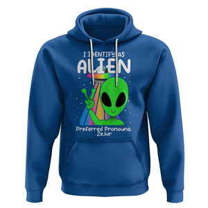 Funny Alien Hoodie I Identify As An Alien Preferred Pronoun Ze Hir LGBTQ+ TS02 Royal Blue Printyourwear