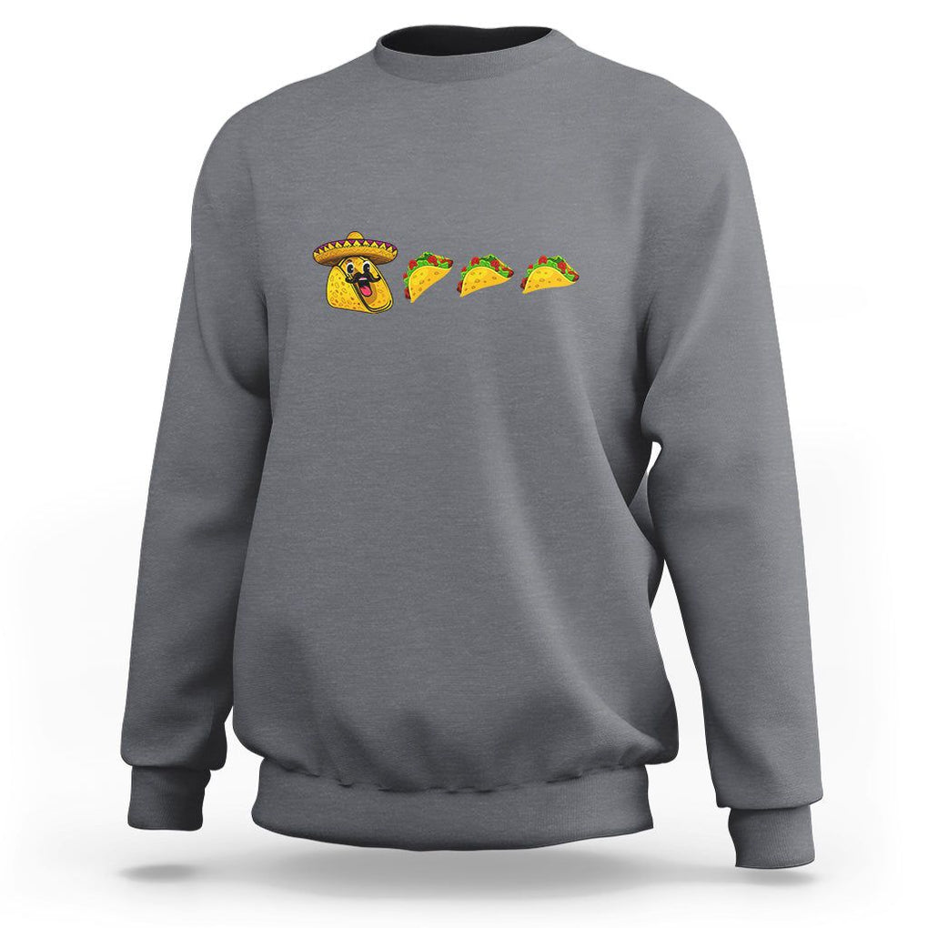 Funny Taco Lover Sweatshirt Pie Eating Tacos Mexico Cinco De Mayo TS02 Charcoal Printyourwear