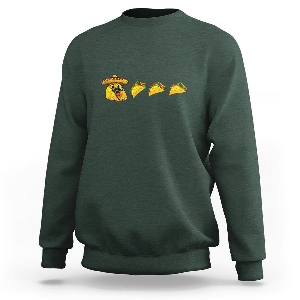 Funny Taco Lover Sweatshirt Pie Eating Tacos Mexico Cinco De Mayo TS02 Dark Forest Green Printyourwear