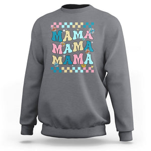 Retro Groovy Mama Sweatshirt Mother's Day Gifts for Mom TS02 Charcoal Printyourwear