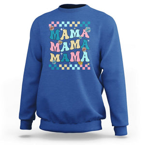 Retro Groovy Mama Sweatshirt Mother's Day Gifts for Mom TS02 Royal Blue Printyourwear