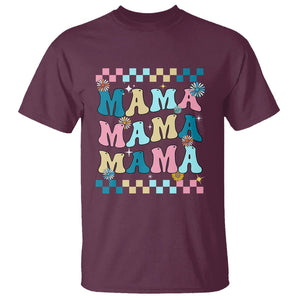 Retro Groovy Mama T Shirt Mother's Day Gifts for Mom TS02 Maroon Printyourwear