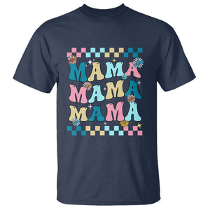 Retro Groovy Mama T Shirt Mother's Day Gifts for Mom TS02 Navy Printyourwear