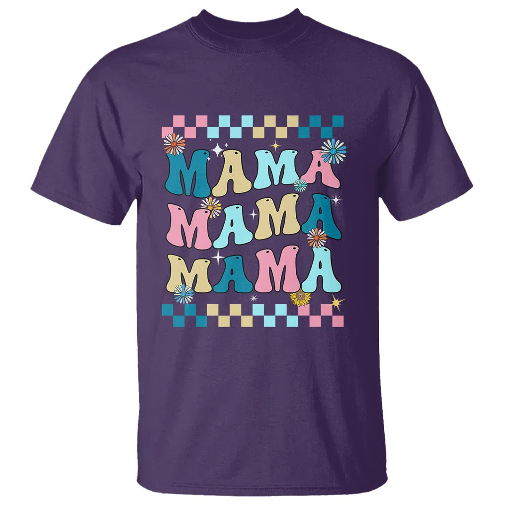 Retro Groovy Mama T Shirt Mother's Day Gifts for Mom TS02 Purple Printyourwear
