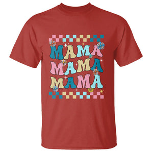 Retro Groovy Mama T Shirt Mother's Day Gifts for Mom TS02 Red Printyourwear