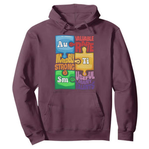 Puzzle Autism Definition Hoodie Support Understand Love Accept Embrace Neurodiversity TS02 Maroon Printyourwear