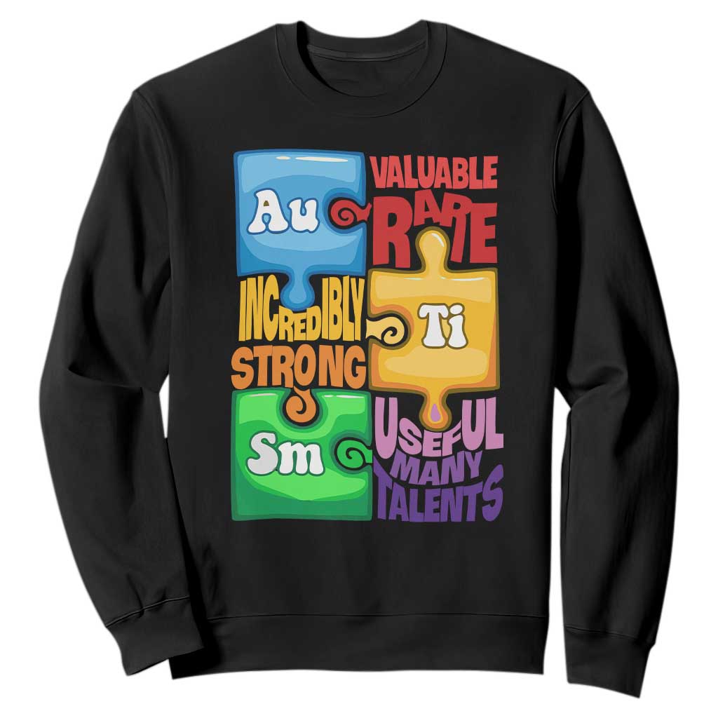 Puzzle Autism Definition Sweatshirt Support Understand Love Accept Embrace Neurodiversity TS02 Black Printyourwear