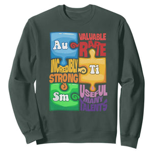 Puzzle Autism Definition Sweatshirt Support Understand Love Accept Embrace Neurodiversity TS02 Dark Forest Green Printyourwear