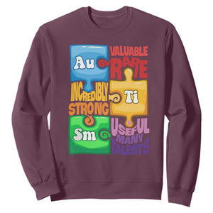 Puzzle Autism Definition Sweatshirt Support Understand Love Accept Embrace Neurodiversity TS02 Maroon Printyourwear