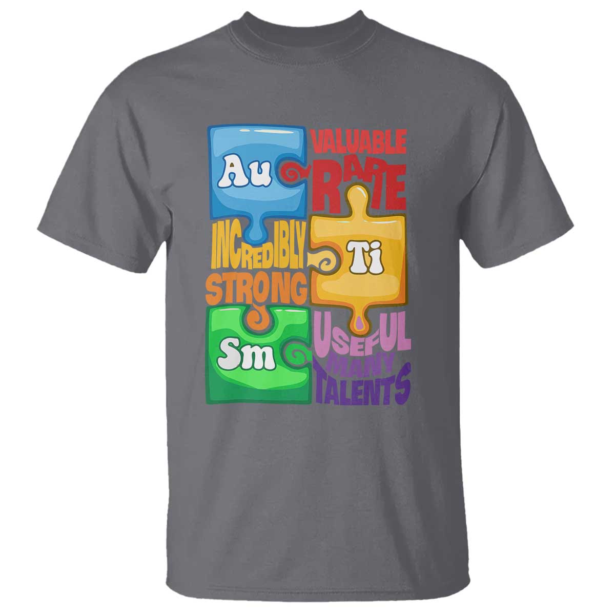Puzzle Autism Definition T Shirt Support Understand Love Accept Embrace Neurodiversity TS02 Charcoal Printyourwear