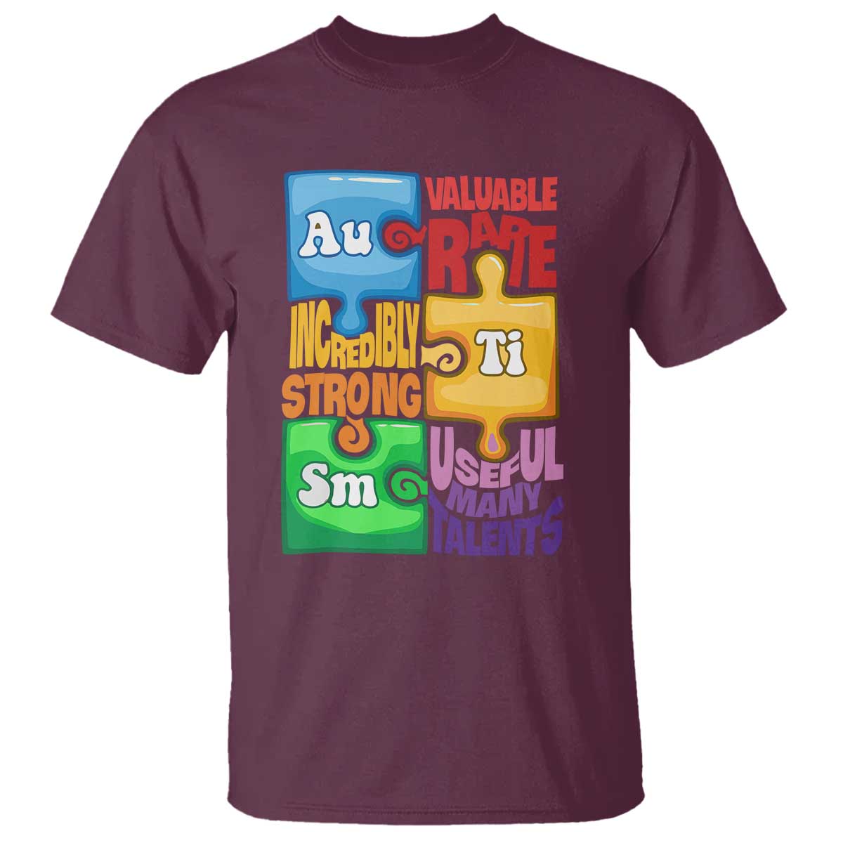 Puzzle Autism Definition T Shirt Support Understand Love Accept Embrace Neurodiversity TS02 Maroon Printyourwear