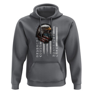 Veteran Dad American Eagle Hoodie Husband Daddy Protector Hero US Flag TS02 Charcoal Print Your Wear