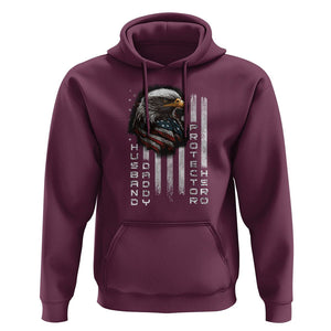Veteran Dad American Eagle Hoodie Husband Daddy Protector Hero US Flag TS02 Maroon Print Your Wear