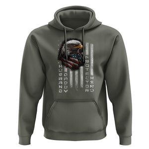 Veteran Dad American Eagle Hoodie Husband Daddy Protector Hero US Flag TS02 Military Green Print Your Wear