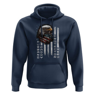 Veteran Dad American Eagle Hoodie Husband Daddy Protector Hero US Flag TS02 Navy Print Your Wear