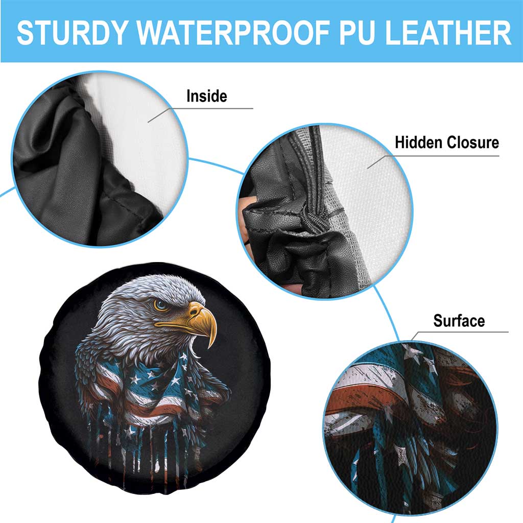 Patriotic American Eagle Spare Tire Cover 4th Of July US Flag TS02 Print Your Wear