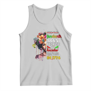 Juneteenth 1865 Tank Top Because My Ancestor Weren't Free In 1776 Afro Black Woman TS02 Ash Print Your Wear