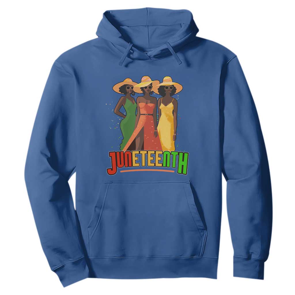 Juneteenth Hoodie Melanin Black Women Dress 1865 TS02 Royal Blue Print Your Wear