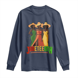 Juneteenth 1865 Long Sleeve Shirt Beautiful Black Women Melanin TS02 Navy Print Your Wear