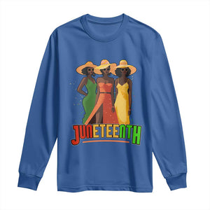 Juneteenth 1865 Long Sleeve Shirt Beautiful Black Women Melanin TS02 Royal Blue Print Your Wear