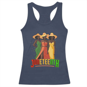 Juneteenth 1865 Racerback Tank Top Beautiful Black Women Melanin TS02 Navy Print Your Wear