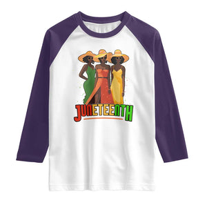 Juneteenth 1865 Raglan Shirt Beautiful Black Women Melanin TS02 White Purple Print Your Wear