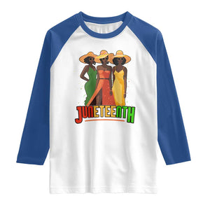 Juneteenth 1865 Raglan Shirt Beautiful Black Women Melanin TS02 White Royal Print Your Wear