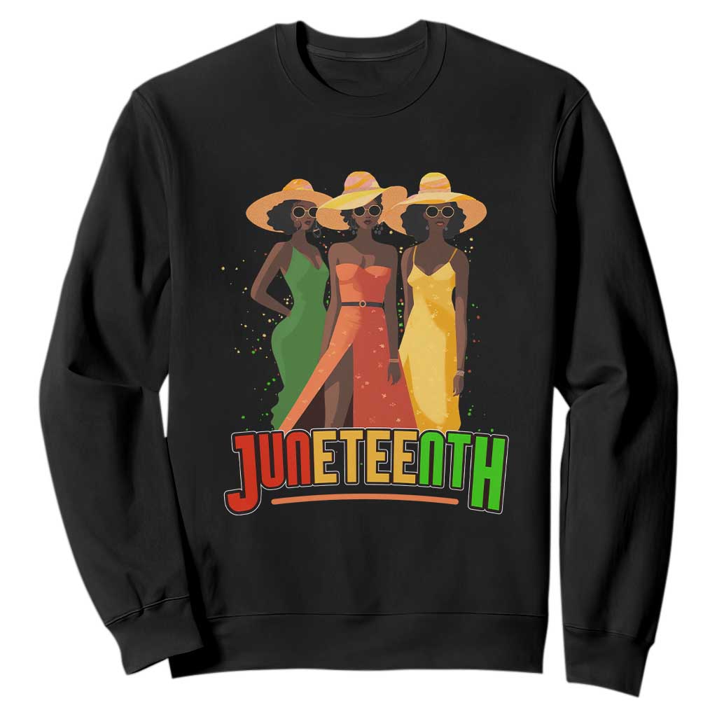 Juneteenth Sweatshirt Melanin Black Women Dress 1865 TS02 Black Print Your Wear