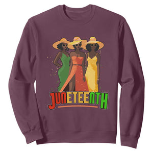 Juneteenth Sweatshirt Melanin Black Women Dress 1865 TS02 Maroon Print Your Wear