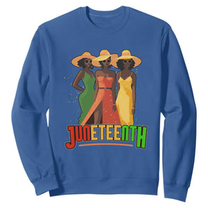 Juneteenth Sweatshirt Melanin Black Women Dress 1865 TS02 Royal Blue Print Your Wear