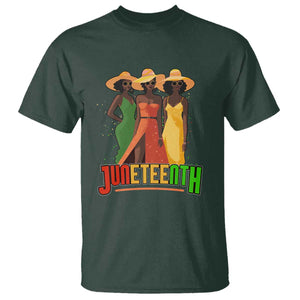 Juneteenth 1865 T Shirt Beautiful Black Women Melanin TS02 Dark Forest Green Print Your Wear
