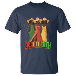 Juneteenth 1865 T Shirt Beautiful Black Women Melanin TS02 Navy Print Your Wear