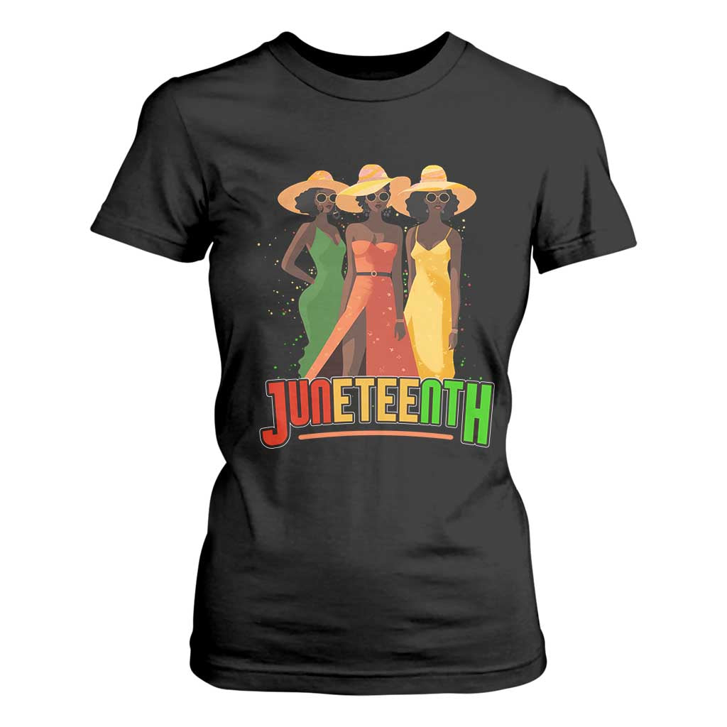 Juneteenth T Shirt For Women Melanin Black Women Dress 1865 TS02 Black Print Your Wear