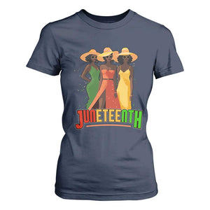 Juneteenth T Shirt For Women Melanin Black Women Dress 1865 TS02 Navy Print Your Wear