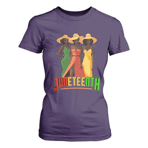 Juneteenth T Shirt For Women Melanin Black Women Dress 1865 TS02 Purple Print Your Wear