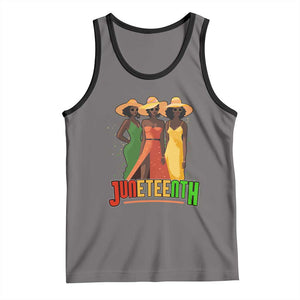 Juneteenth 1865 Tank Top Beautiful Black Women Melanin TS02 Deep Heather Black Print Your Wear
