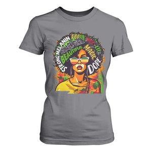 Juneteenth T Shirt For Women Beautiful Strong Melanin Poppin' Dope African Afro Black Queen TS02 Charcoal Print Your Wear