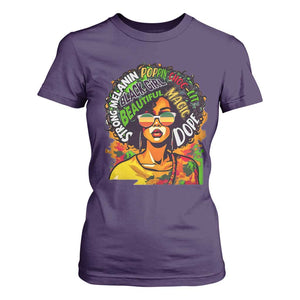 Juneteenth T Shirt For Women Beautiful Strong Melanin Poppin' Dope African Afro Black Queen TS02 Purple Print Your Wear
