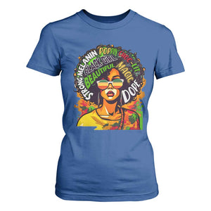 Juneteenth T Shirt For Women Beautiful Strong Melanin Poppin' Dope African Afro Black Queen TS02 Royal Blue Print Your Wear