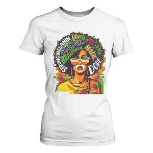 Juneteenth T Shirt For Women Beautiful Strong Melanin Poppin' Dope African Afro Black Queen TS02 White Print Your Wear